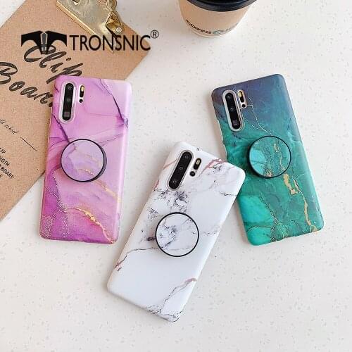 Marble Texture Phone Case for Samsung S20 Plus S10 S9 Soft Green Matte Foldable Stand Luxury Case for Samsung Note 10 Pro Covers