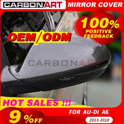 For Auddi A6 c7 Real Carbon fiber side mirror cover trim 2pcs for Auddi A6 C7 with & without lane assist 2012 2013 2014 2015
