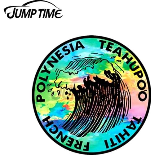 JumpTime 13 x 13cm Surf Teahupo'o Tahiti French Polynesia Surfing Surfboard Decal Car Assessoires Stickers Waterproof Sunscreen