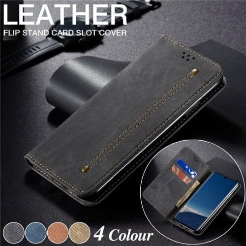 Retro Denim Leather Flip Phone Case For Huawei P50 P40 Lite P30 Pro Magnetic Wallet Card Cover For Huawei Mate 40 30 Pro Coque