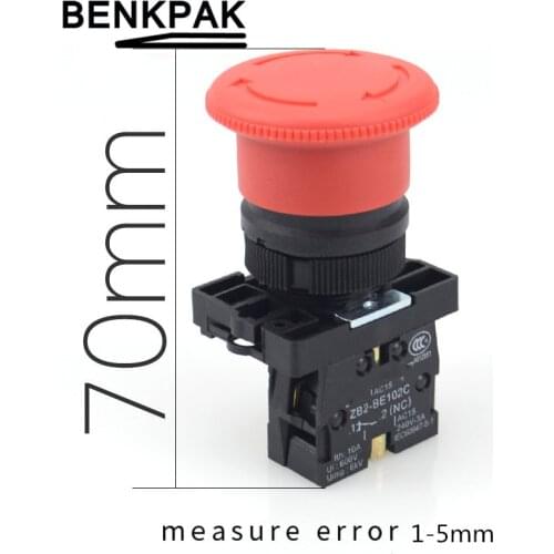 Red NC 22mm Emergency Stop Mushroom Push button switch XB2-ES542 Control electrical starter switch 220V 10A