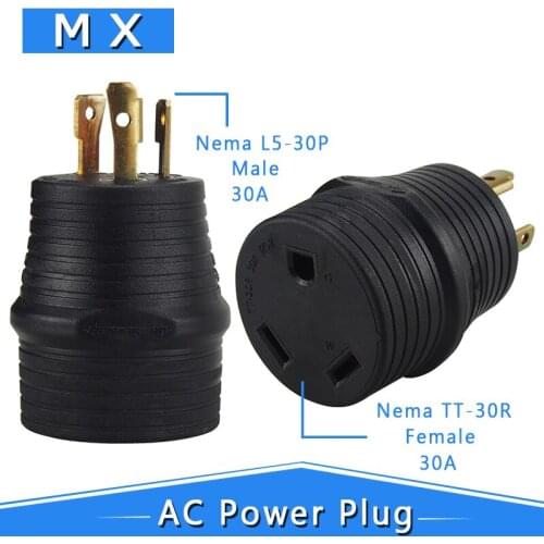 [L5-30P to TT-30R] RV 30 AMP 3 Prong Generator Adapter Converter, Nema L5-30P Male to TT-30R Female Generator Adapter