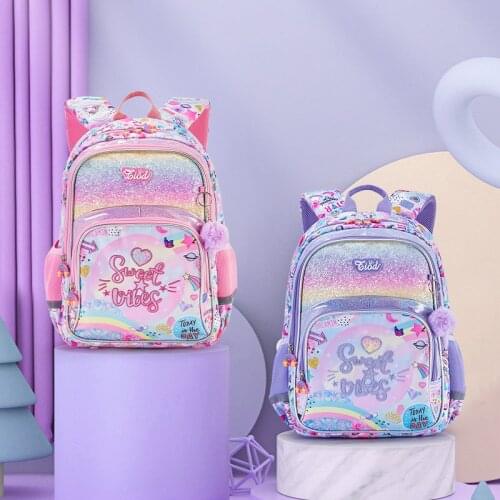 Cute Unicorn Cartoon Backpack for Girls Rainbow Lightweight Schoolbags Children Waterproof Bookbag with Adjustable Straps