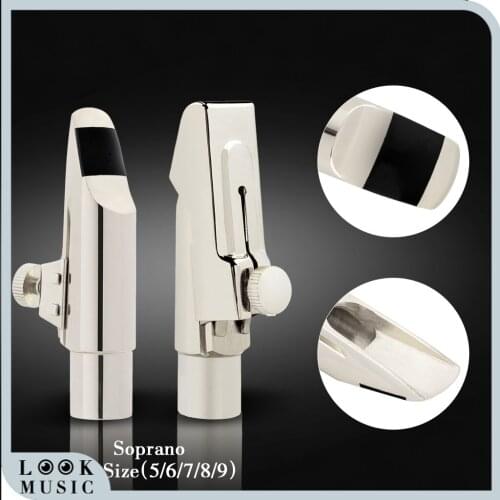 Soprano Saxophone Mouthpiece Soprano Sax With Ligature Cap Silver Plated Sax Mouthpiece Size 5 6 7 8 9 Saxophone Accessories