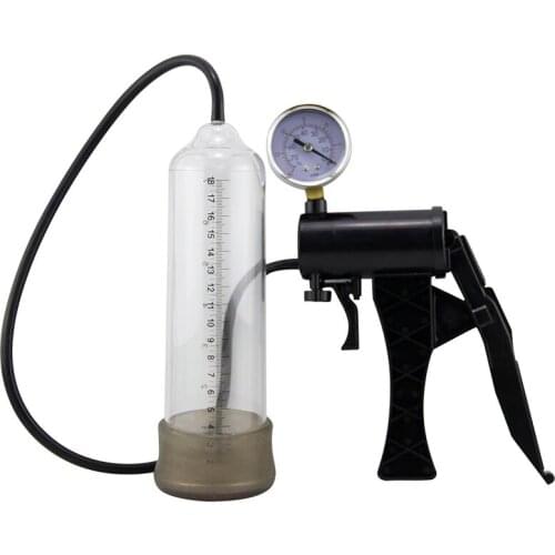 A Penis Pump suction Extender Hand-drive Vacuum Man Sex Toy Penis Enlarger Adult Sexy Product for Men Erection exercise meter