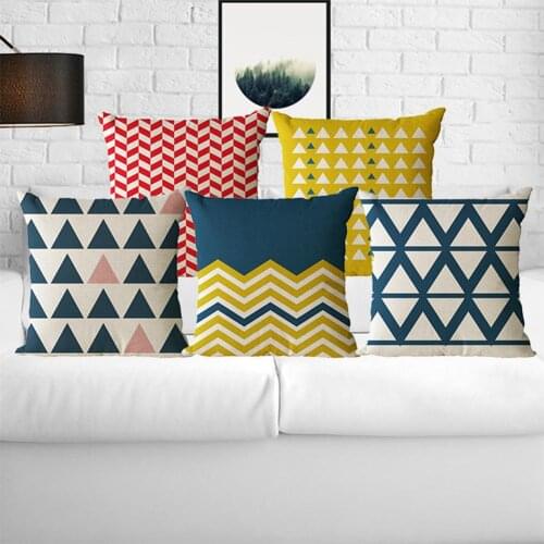 Fashion Geometric Pattern Linen Throw Pillow Case Sofa Bed Decor Cushion Cover