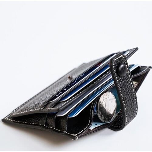 New 100% Genuine Leather Ultra Thin Men Credit Card Holder Business Women Small Hasp Card Wallet Soft Business Id Card Holder 45