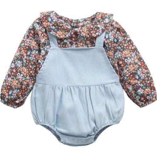 New Design Pink and Blue Newborn Rompers Cotton Girls Toddlers Cute Long-sleeve Outfits Fashion Children Clothes