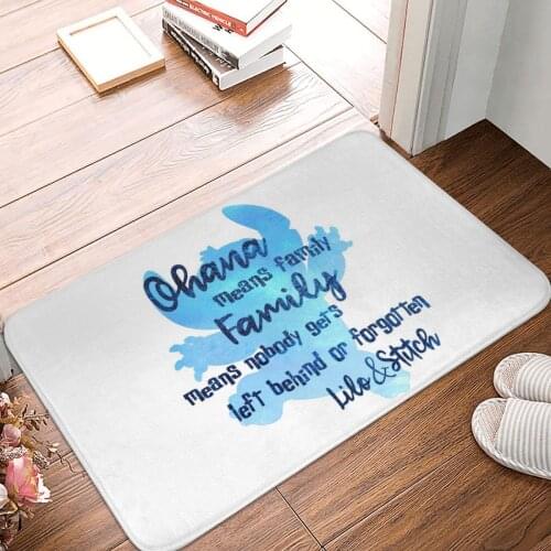 Ohana Means Family Doormat Carpet Mat Rug Polyester Anti-slip Floor Decor Bath Bathroom Kitchen Living Room 40*60