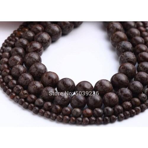Wholesale Natural Stone Brown Snowflake Loose Beads for Needlework Jewelry Making 4/6/8/10/12mm DIY Bracelet