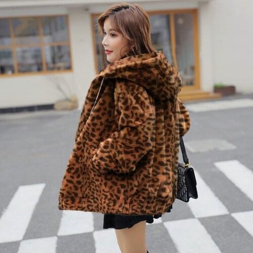 Autumn Winter Faux Fur Coat Women Tops Hooded Casual Outerwear Korean Style Long Sleeve Pockets Zipper Coats TA6