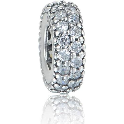 Fits Pandora bracelets Abstract Silver Spacer With Cz Diy Spacers 925 Sterling Silver Jewelry Original beads LW625