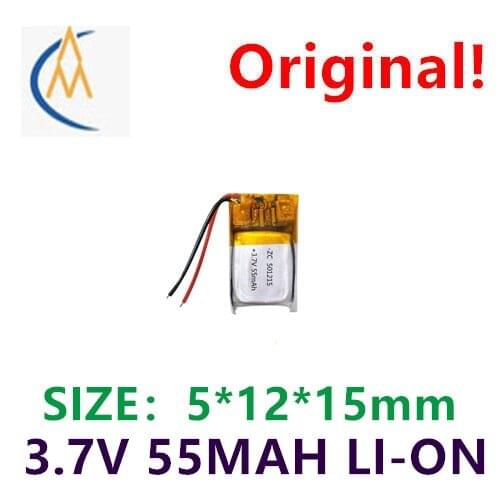 Custom polymer lithium battery 501215-55mah hearing aid smart ring wireless headset battery Bluetooth 3D glasses
