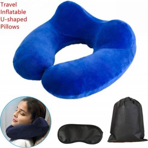 Portable Pillow Neck Travel Folding Slow Rebound Airplane Airplane Office Travel Inflatable U-shaped Pillow Travel Outdoor