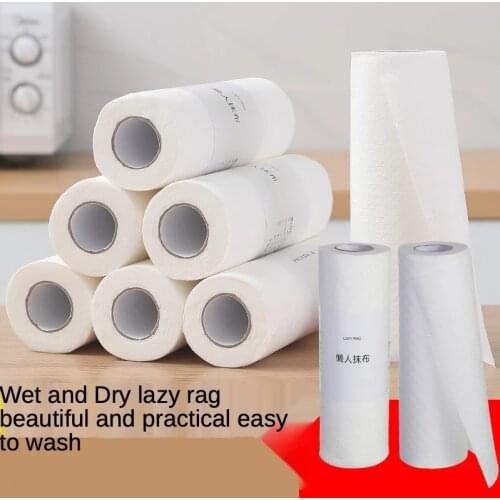 Dry Wet Dual Non Woven Kitchen Purpose Household Cleaning Degreasing Paper Disposable Napkin Washable Lazy Flexibility Dishcloth