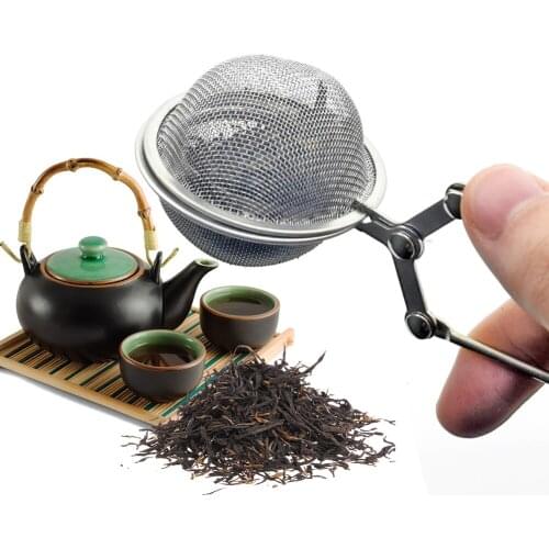 Stainless steel Maker Pincer Strainer Ball Filter Mesh Tea Infuser Perfect For Loose Leaf Tea Reusable tea filter Drop Shipping
