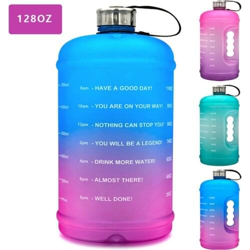 Gallon Motivational Water Bottle Leakproof BPA Free Sports Water Jug with Time Marker for Men Women EDF88