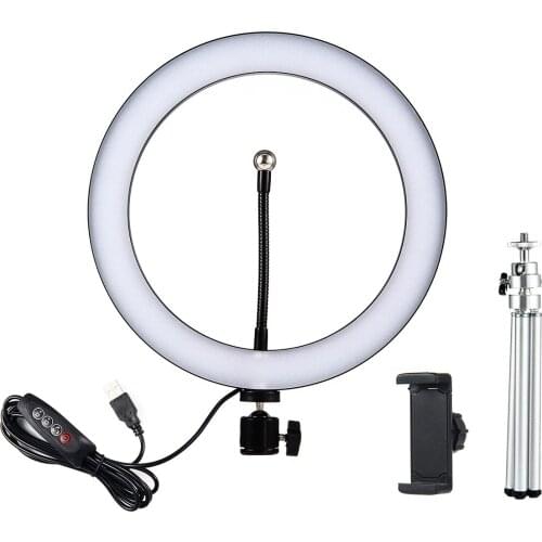 10.23inch LED Selfie Ring Light With Tripod Stand Phone Holder 3 Light Modes Dimmable Makeup Table Round Lamp For Live Streaming