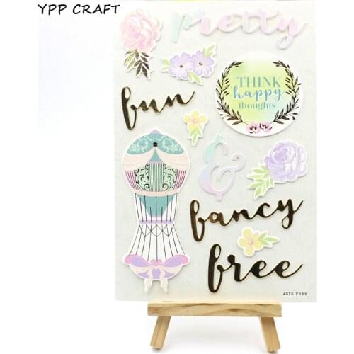 YPP CRAFT Think Happy Thoughts Self- adhesive Paper Sticker for Scrapbooking/ DIY Crafts/ Card Making Decoration