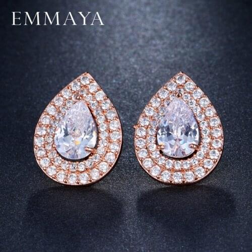 EMMAYA AAA Cubic Zirconia Classic Water Drop Crystal Earrings with Tiny CZ Luxury Bridal Wedding Earrings for Women Wholesale