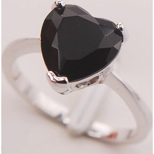 Black Onyx Women 925 Sterling Silver Ring F764 Size 5 6 7 8 9