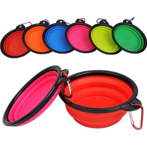 2019 1PC 13cm*9cm*5.5cm Dog Cat Pet Silicone Collapsible Travel Feeding Bowl Water Dish for Cat Dog Bowl Supply 1075C
