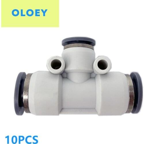 10PCS PEG Pneumatic fittings 6-4 8-6 10-8 12-10 8-4 10-6 3-way “T”Type mounting Different diameter tee connector Push In Tee