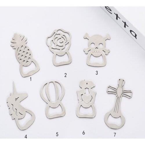 100pcs skull rose flower Pineapple unicorn balloon Lover cross style Metal Beer Bottle Opener For Wedding Party gift favors