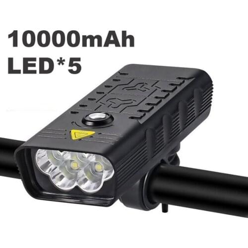 10000mAh Bike Light USB Rechargeable 3000 Lumens Bike Headlight 5T6 LED Super Bright Flashlight Front Lights and Back Rear light