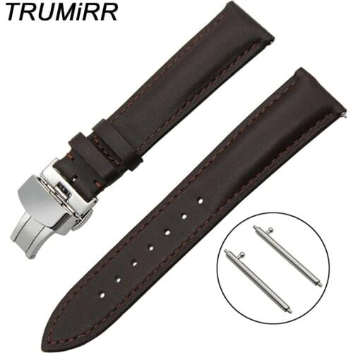 18mm 20mm 22mm Quick Release Watch Band Butterfly Buckle Strap for Timex Men Women 1st Layer Genuine Leather Belt Wrist Bracelet