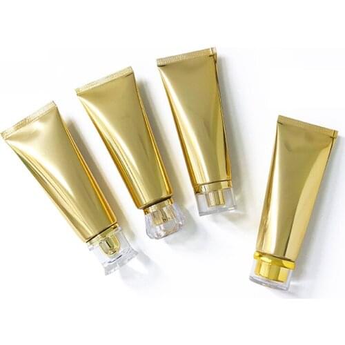 20pcs 80g Empty golden Soft Tube Screw Lids cream Bottle Container Refillable Plastic Lotion Tubes Squeeze Cosmetic Packaging