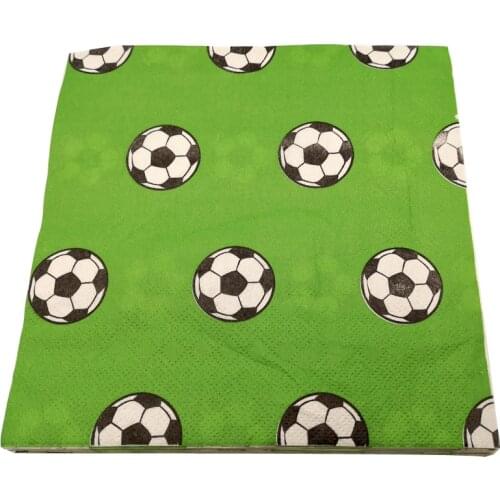 20PCS/lot Football Theme Serviette Decorate Soccer Paper Napkins Happy Birthday Events Party Boys Kids Baby Shower Towels