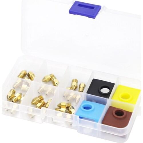 3D Printer Parts MK8 Extruder Brass Nozzle Extruder Print Head 0.2/0.3/0.4/0.5/0.6/0.8mm MK8 Silicone Sock For CR-10 Ender 3 pro