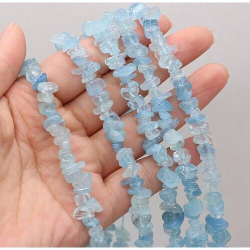 Natural Stone Beads Irregular Gravel Beads Aquamarine Bead For Jewelry Making DIY Necklace Bracelet Accessory