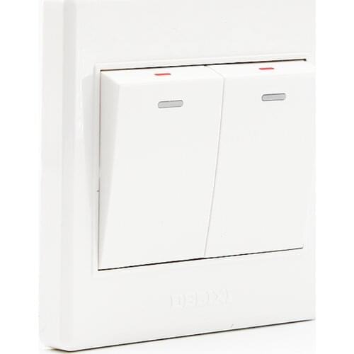 ELEWIND wall light Button switch , On / Off Push Button Switch , 2gang 1/2way ,white color 86 Type