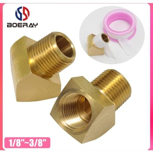 2pcs 1/8" 1/4" 3/8" 1/2" Hose Pipe Fitting 45 Degree Brass Street Elbow with NPT Thread (Model 3350)