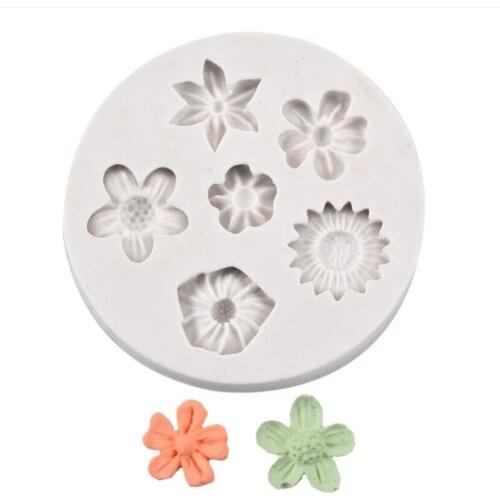 Daisy Sunflower Silicone Mold Rose Fondant Chocolate Candy Clay Molds DIY Baking Party Cupcake Topper Cake Decorating Tool