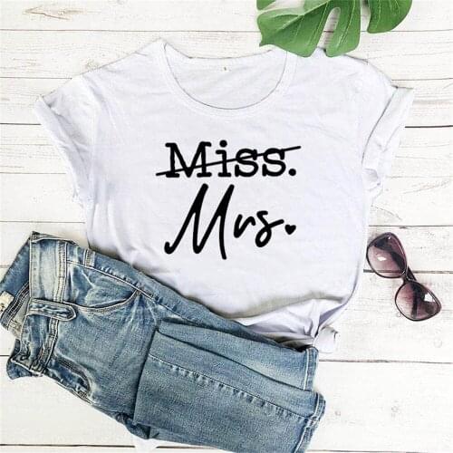 Miss to mrs. new collection of women funny casual cats t-shirt bride to gift just married shirt bridal shower gift