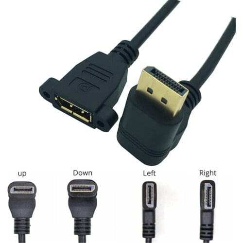 30cm 20 pin DisplayPort Extension Panel Mount Cable - DP to DisplayPort - Male to Female for Audio and Video Extension Cable