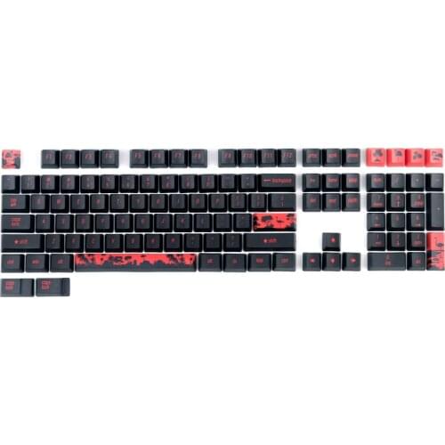 GMK PBT Flame Bird Keycaps OEM Profile Gaming Keyboard Black Red Color Theme For 61 64 84 108 Mechanical Keyboard Key Cap