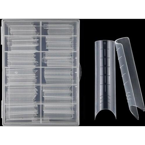 120Pcs/box Full Cover Nail Forms Quick Building Mold Tips Clear Acrylic False Fake Nails Finger Extension For DIY Nail Art