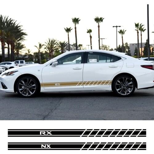 2PCS Auto Door Side Skirt Sticker For Lexus RX 300 330 IS 250 300 GX 400 460 UX 200 NX LX LS GS ES CT200h Fsport Car Accessories