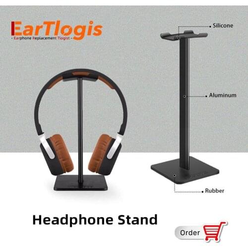 EarTlogis Headphone Stand Earphone Holder Rack Hang Non-slip Universal Headset Hanger For All Size Headphones