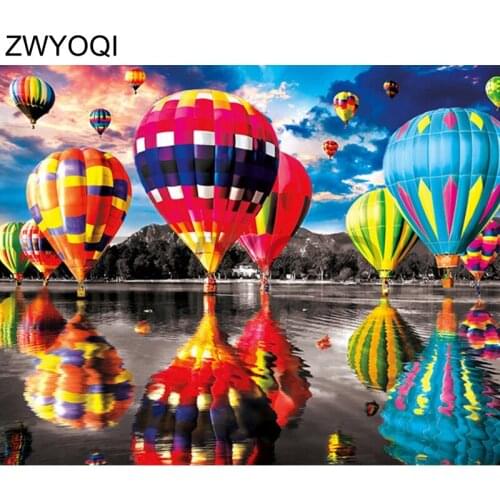 Full Round Diamond embroidery Cross stitch hot air balloon 5D DIY Diamond painting Full Square Diamond mosaic hot air balloon