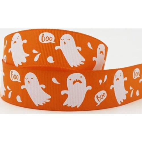 [ywuber] 1" 25mm Printed Grosgrain ribbon Halloween ribbons DIY hair bow Craft material 50 yards / lot XZD--1885 Free shipping