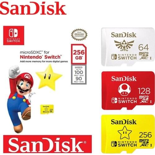 SanDisk Nintendo Switch Memory Card 128GB 64GB 256GB Micro SD Card New Style microsd TF Card SDXC UHS-I For Game Expansion Card