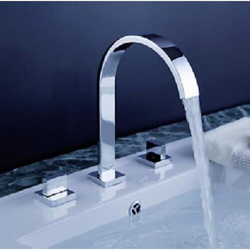 Bathroom Faucet Hot and cold Mixer torneira do banheiro Split Faucet Deck Mounted Double Handle basin Faucet sink Tap 3 hole