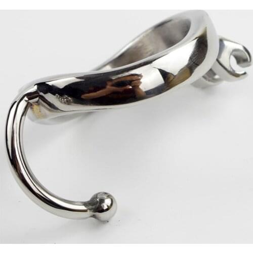 Steel Cock Cage Base Arc Ring with Testis separation Device Sex Toys for Men Chastity Device