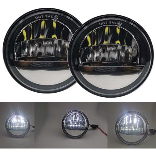 2pcs Chrome 4.5 Inch LED Passing Light Fog Lamps Motorcycles Auxiliary Light Bulb Motorcycle Projector Driving Lamp For Harley