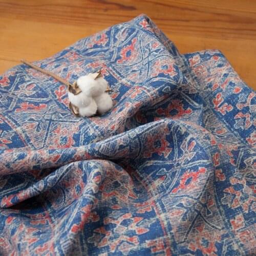 High quality flax fabric for dress digital printing patchwork High end dress cheongsam fabric